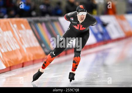 CALGARY, ab, KANADA - 25. JANUAR: Ted-Jan Bloemen (CAN) Rennen während der 10000 m langen Männer Division A bei ISU World Cup Speed Skating #3 am 25. Januar 2025 im Olympic Oval in Calgary, ab, Kanada (Foto: David Kirouac) Credit: dpa Picture Alliance/Alamy Live News Stockfoto
