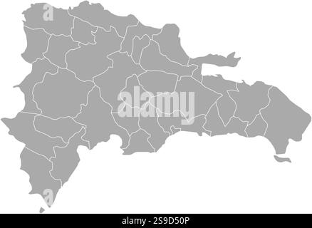 Karte der Dominikanischen Republik mit den Provinzen. Stock Vektor