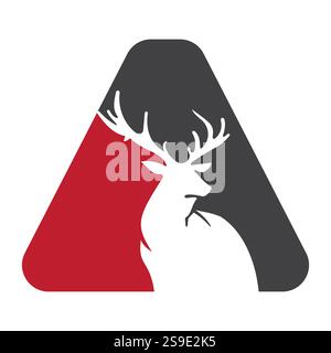 Initial Monogramm Letter A Deer Logo Design Vektor Vorlage Stock Vektor