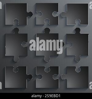 Teile von Papierpuzzles. Geschäftskonzept, Vorlage, Layout Stock Vektor