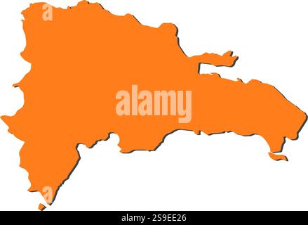 Karte der Dominikanischen Republik, gefüllt mit Orange. Stock Vektor