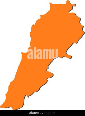 Karte des Libanon, gefüllt mit Orange. Stock Vektor