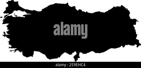 Karte der Türkei in schwarz. Stock Vektor