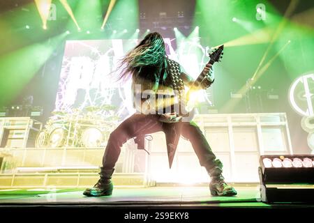 Oslo, Norwegen. Januar 2025. Die US-amerikanische Heavy-Metal-Band Pantera gibt ein Live-Konzert im Oslo Spektrum in Oslo. Hier ist Gitarrist Zakk Wylde live auf der Bühne zu sehen. Stockfoto