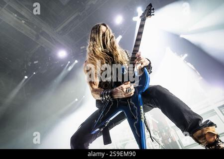 Oslo, Norwegen. Januar 2025. Die US-amerikanische Heavy-Metal-Band Pantera gibt ein Live-Konzert im Oslo Spektrum in Oslo. Hier ist Gitarrist Zakk Wylde live auf der Bühne zu sehen. Stockfoto