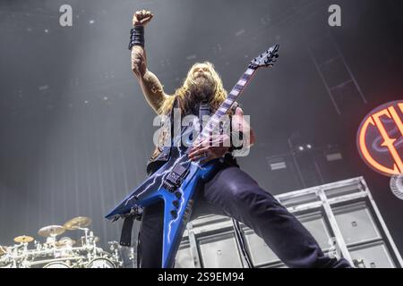 Oslo, Norwegen. Januar 2025. Die US-amerikanische Heavy-Metal-Band Pantera gibt ein Live-Konzert im Oslo Spektrum in Oslo. Hier ist Gitarrist Zakk Wylde live auf der Bühne zu sehen. Stockfoto