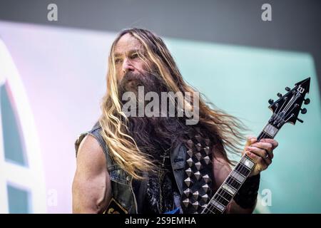 Oslo, Norwegen. Januar 2025. Die US-amerikanische Heavy-Metal-Band Pantera gibt ein Live-Konzert im Oslo Spektrum in Oslo. Hier ist Gitarrist Zakk Wylde live auf der Bühne zu sehen. Stockfoto
