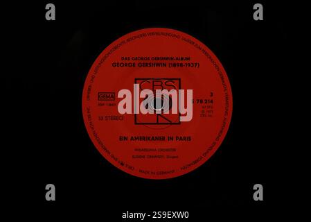 Das Label Vinesday Records, George Gershwin, ein US-amerikanischer in Paris, CBS Records, gründete 1928, Columbia Broadcasting System Stockfoto
