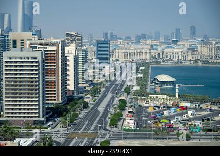Lusail, Katar - 25. Januar 2025: Luftaufnahme der Skyline von Lusail Doha Qatar Stockfoto