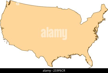 Karte der Vereinigten Staaten mit den Provinzen. Stock Vektor