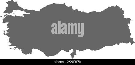 Karte der Türkei als dunkles Gebiet. Stock Vektor