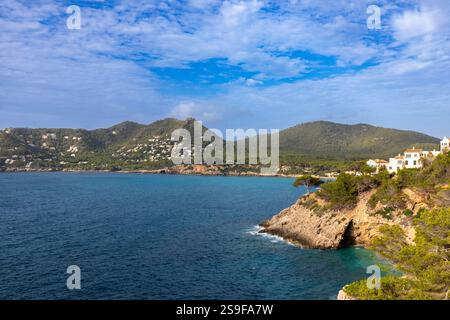 Blick auf die Bucht von Canyamel, Mallorca, Spanien Stockfoto