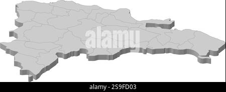 Karte der Dominikanischen Republik als graues Stück. Stock Vektor