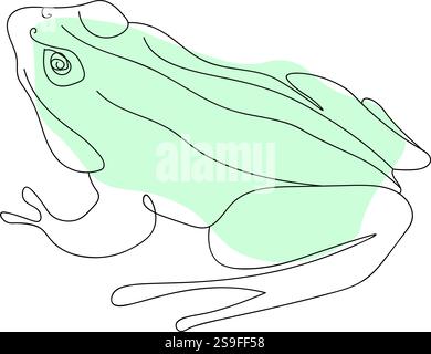 Vektordarstellung in einem linearen Stil. Abstrakte Illustration mit Tieren und Pflanzen - Frosch. Vektorbilder für Design Stock Vektor