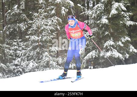 Antholz, Italien. Januar 2025. ANTHOLZ-ANTERSELVA, ITALIEN - 26. JANUAR: Yelizaveta Beletskaya aus Kasachstan tritt am 26. Januar 2025 in Antholz-Anterselva, Italien an. 250126 SEPA 24 081 - 20250126 PD6101 Credit: APA-PictureDesk/Alamy Live News Stockfoto