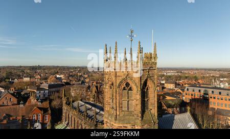 Stadtzentrum St. Marys Kirche Nantwich Cheshire Stockfoto