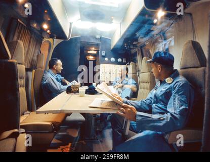 Apollo 11 Astronauten Innenansicht der mobilen Quarantäneeinrichtung. Original von der NASA. Stockfoto