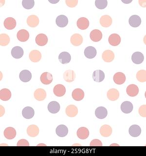 Elegantes Pastellmuster mit Polka Dots auf einem sauberen weißen Hintergrund Stock Vektor
