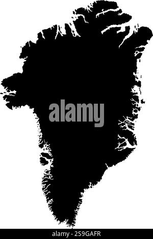 Grönland Karte Silhouette Vektor Illustration Stock Vektor