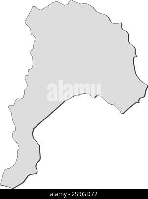 Karte von Valparaíso, einer Provinz Chiles. Stock Vektor