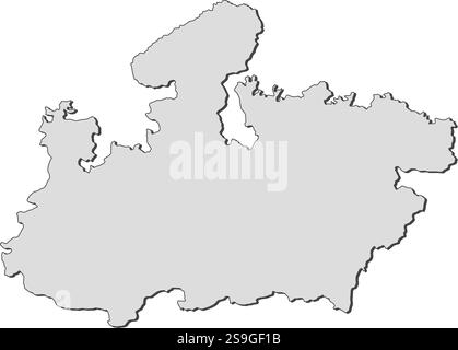 Karte von Madhya Pradesh, einer indischen Provinz. Stock Vektor