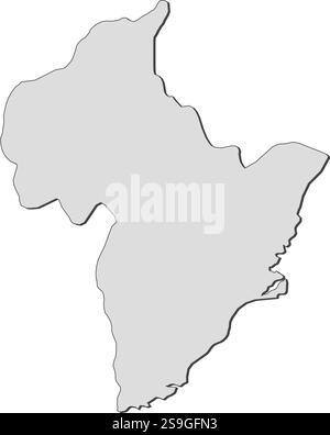 Karte von Otago, einer Provinz Neuseelands. Stock Vektor
