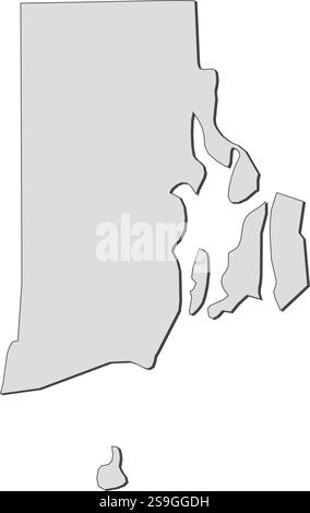 Karte von Rhode Island, einer Provinz der Vereinigten Staaten. Stock Vektor