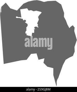 Karte von Bujumbura Rural, einer Provinz von Burundi. Stock Vektor