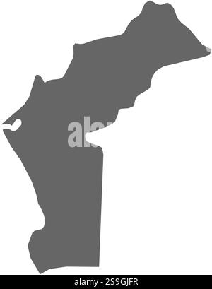 Karte von Cabinda, einer Provinz Angolas. Stock Vektor