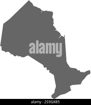 Karte von Ontario, eine Provinz Kanadas. Stock Vektor