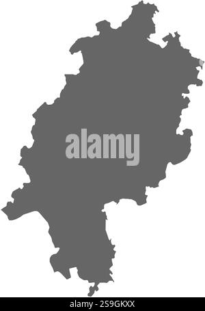 Landkarte von Hessen, einer Provinz Deutschlands. Stock Vektor