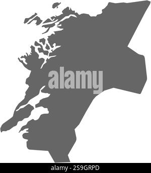 Karte von Nord-Trøndelag, einer Provinz Norwegens. Stock Vektor