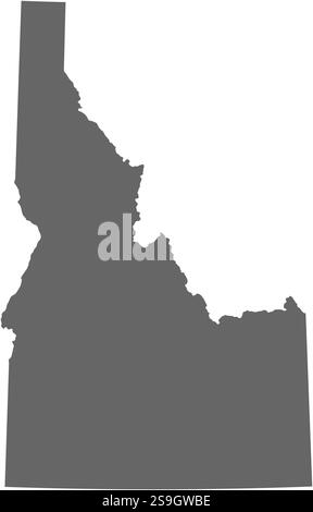 Karte von Idaho, einer Provinz der Vereinigten Staaten. Stock Vektor