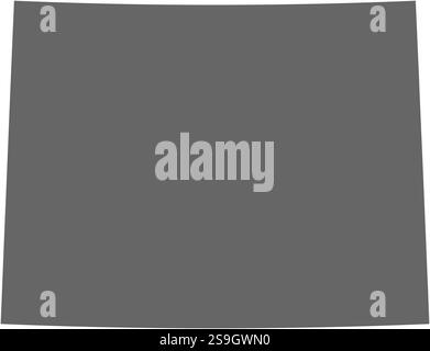 Karte von Wyoming, eine Provinz der Vereinigten Staaten. Stock Vektor