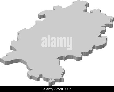 Landkarte von Hessen, einer Provinz Deutschlands. Stock Vektor