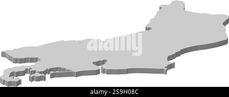 Karte von Rio de Janeiro, einer Provinz Brasiliens. Stock Vektor