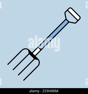 Garten Pitchfork isoliert Vektor-Symbol. Graph Symbol für Landwirtschaft, Garten und Pflanzen Website und Apps Design, Logo, App, UI Stock Vektor