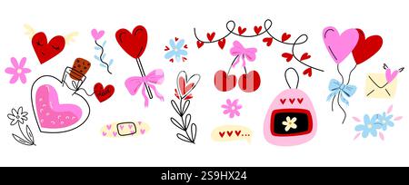 Niedliche Illustrationen zum valentinstag Stock Vektor