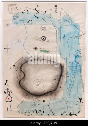 Figuren und Vogel in der Nacht, 1942, Joan Miró, Barcelona, Katalonien, Spanien. Stockfoto
