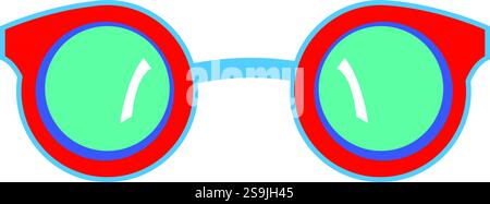 Rote Brille Illustration Design perfekt für verspielte oder humorvolle Themen und Designs. Stock Vektor