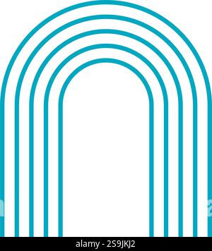 Auffälliger Minimalistischer Bogenaufkleber Stock Vektor