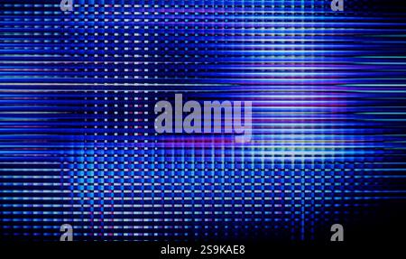 Kameraeffekt gestört. Retro-VHS-Hintergrund. Alte Videovorlage. Kein Signal. Statisches TV-Geräusch, schlechtes TV-Signal Stockfoto