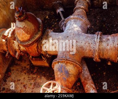 Alte main Hähne der Stadt Wasserversorgung Stockfoto