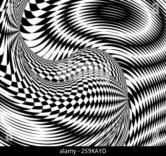 Geometrische abstrakte optische Illusionsabbildung Stockfoto