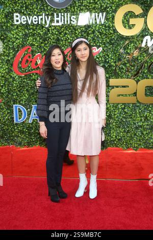 Kristi Yamaguchi und Tochter Keara Kiyomi beim 7. Jährlichen Gold Meets Golden Brunch Event, Arrivals, Virginia Robinson Gardens, Los Angeles, USA - 04. Januar 2020 Stockfoto