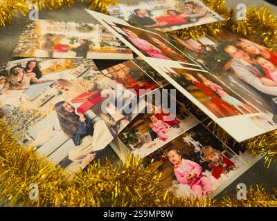 Fotos von Weihnachtsferien zu Collage kombiniert. Hochwertige Fotos Stockfoto