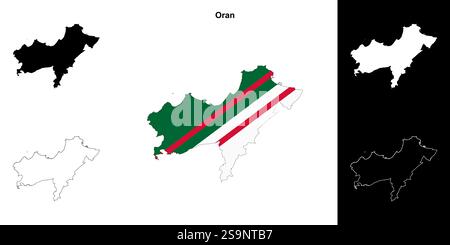 Umrisskarten der Provinz Oran Stock Vektor