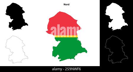 Umrisskarte für Nord-Region Stock Vektor