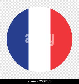 Flagge von Frankreich. Französische Kreisfahne flache Vektorillustration Stock Vektor