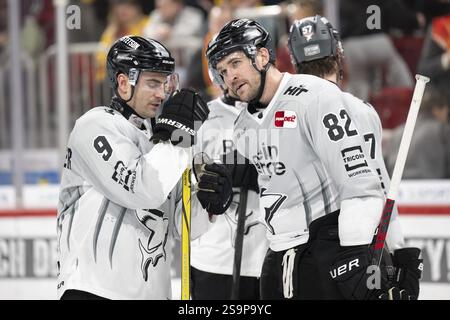 PSD Bank Dome, Düsseldorf, Nordrhein-Westfalen, Alexandre Grenier (Koelner Haie, #82), Maximilian Kammerer (Koelner Haie, #9), PENNY DEL, Duesseld Stockfoto